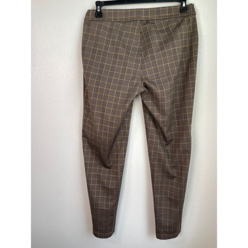 SOHO Apparel Brown Yellow Glen Plaid Pull On Skinny Pants Womens Size Large - Picture 5 of 11